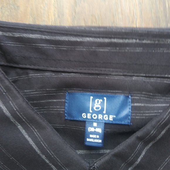 g George men's shirt size M black with gray lines - Picture 7 of 8